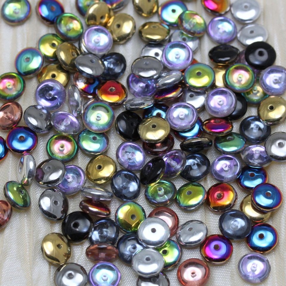 Pick Your Color** 95 100pcs 6mm FANCY RONDELLE CZECH GLASS BEADS