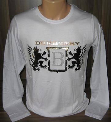 Season Burberry White Long Sleeve T Shirt size XL