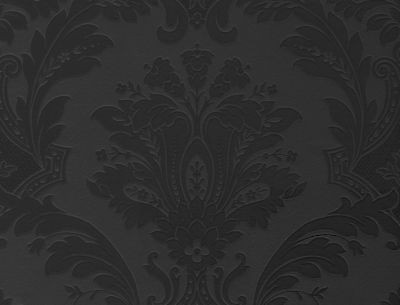 SERIANO BLACK DAMASK TEXTURED HEAVYWEIGHT ITALIAN VINYL WALLPAPER 5860