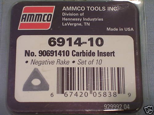 AMMCO BRAKE LATHE BITS 10PCS PACK NEGATIVE RAKE (MOST POPULAR SIZE)