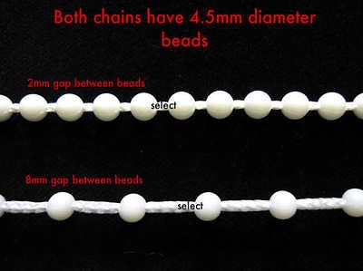 Roller blind beaded chain cord white plastic bead part