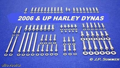 2006 2011 HARLEY DYNA POLISHED STAINLESS BOLT SET