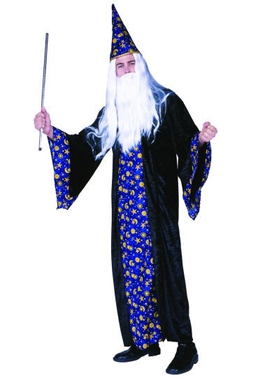 BLACK MAGIC ADULT MAN COSTUMES WIZARD THE MAGICIAN MERLIN ADULT MAN 