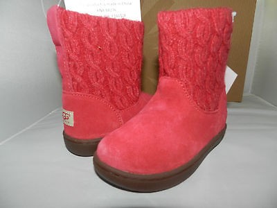 UGG Australia Toddler Carissa 1001510 Crimson Suede 100% Authentic 