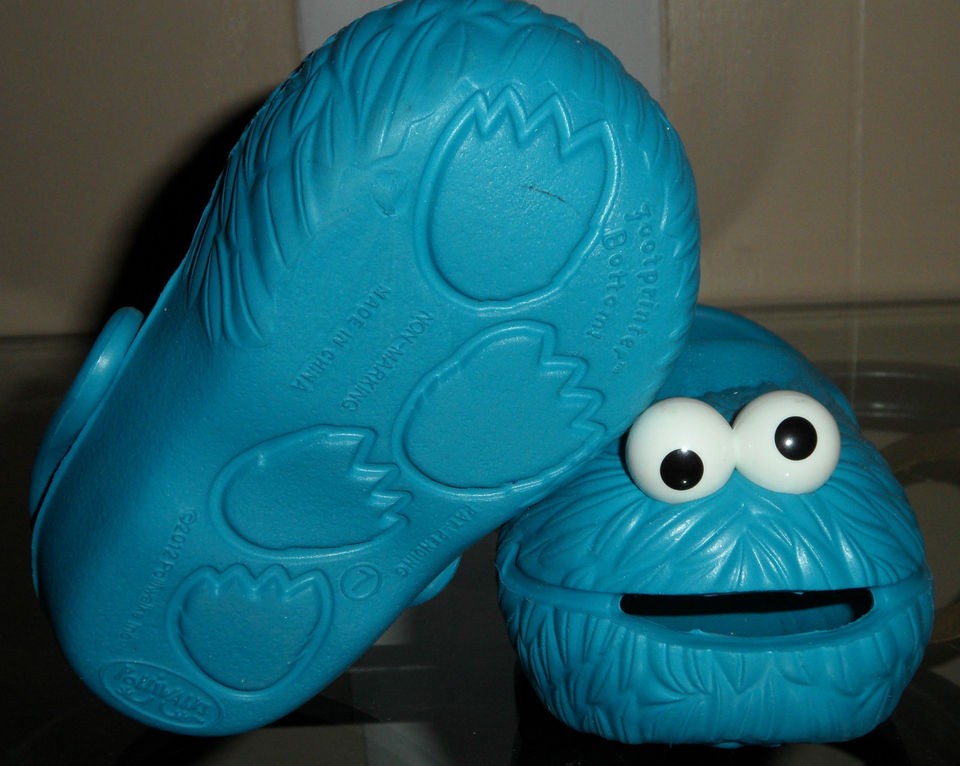 POLLIWALKS COOKIE MONSTER COMFORTABLE AMAZING BLUE TOODLER SZ 7 & 8 