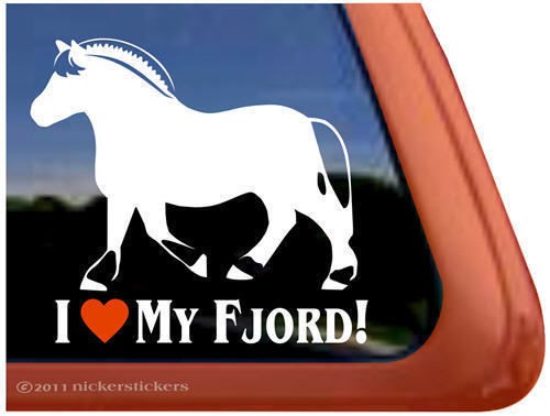 LOVE MY FJORD Norwegian Fjord Horse Trailer Decal Sticker