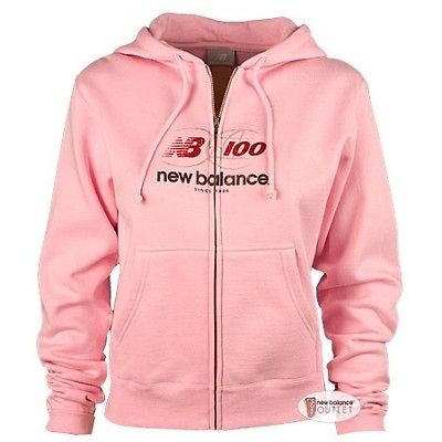 New Balance Womens Centennial Zip Fleece Hoodie Pink Medium   New