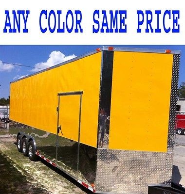   Car Cargo Trailer 9 TALL INSIDE HEIGHT 3 7000lb axles 21k yellow