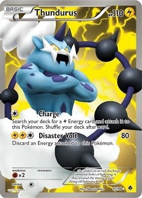 Thundurus 97/98 B&W Emerging Powers ULTRA HOLO MINT Pokemon