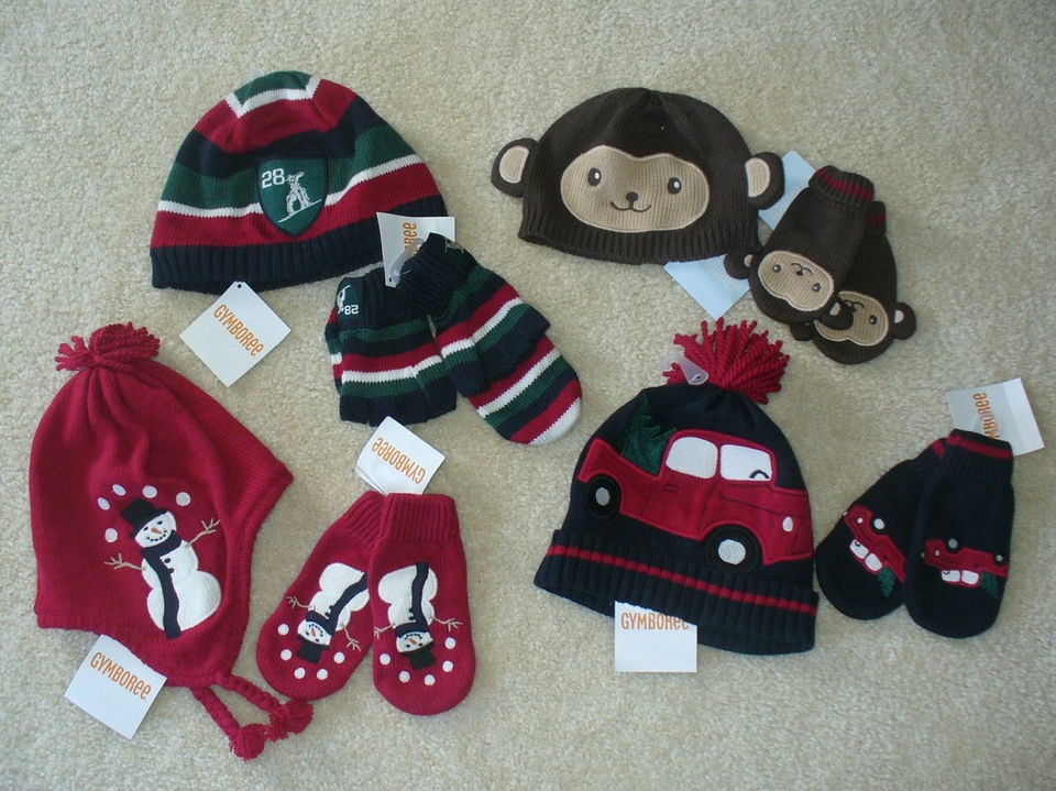 NWT BOYS GYMBOREE SWEATER HAT MATCHING GLOVES SET 3 6 12 18 MONTHS 2T 