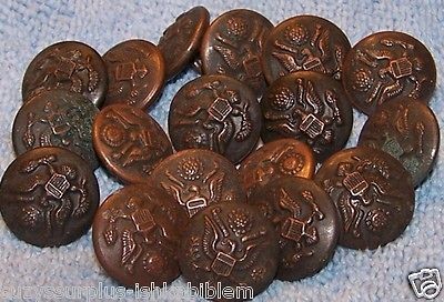 WWI US Army 5/8=24L=15mm Copper / brass Buttons mfg by Horstmann 