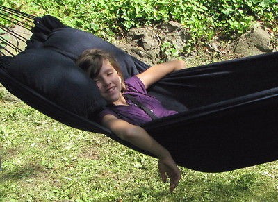   BLUE COLOR POLYCOTTON FABRIC DOUBLE HAMMOCK HAMMOCKS FITS TWO PEOPLE