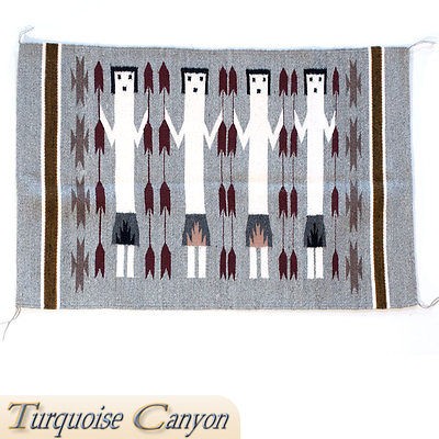 Alyssa Harrison Native American Navajo Yei Hand Woven Rug 37x27 SKU 