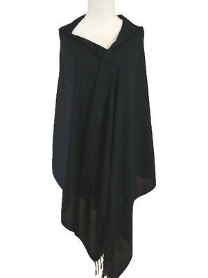 New Softest Cashmere Pashmina Wrap Shawl Scarf   Black