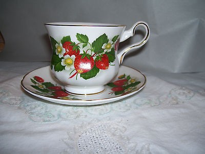 Vintage Royal Grafton STRAWBERRY Teacup/Saucer