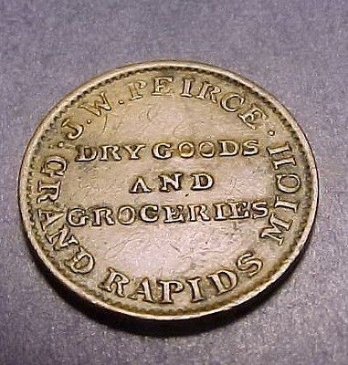 exo* Civil War Token Grand Rapids MI Peirce Initials in Field VF/XF 