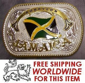 Pewter Belt Buckle National Flag of Jamaica NEW