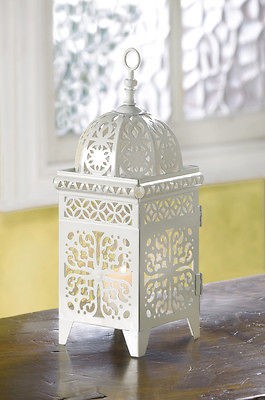 Floral Filigree White Scrollwork Birdcage Lantern WEDDING LOT 