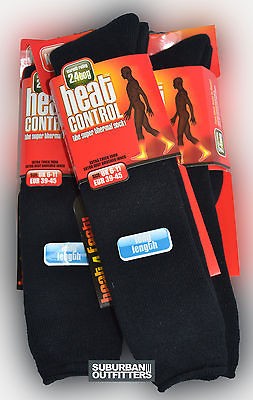   MENS 2.4 TOG ICONIC THERMAL HEAT CONTROL CALF HIGH SOCKS 6 11 BLAC