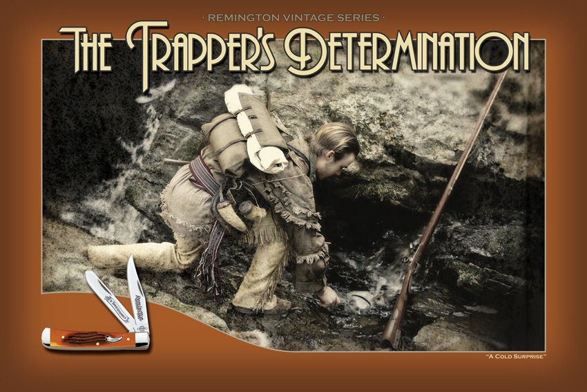 Remington Knives Trappers Determination Poster Only Signd Andy 