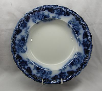 NEW WHARF POTTERY ENGLAND HARWOOD SEMI  PORCELAIN FLOW BLUE   RIMMED 