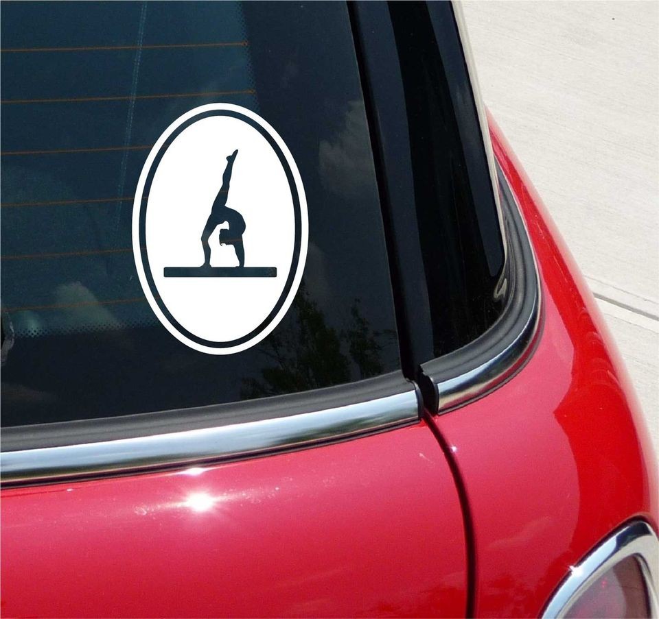 EURO OVAL GYMNASTICS GYMNAST GRAPHIC DECAL STICKER VINYL CAR WALL