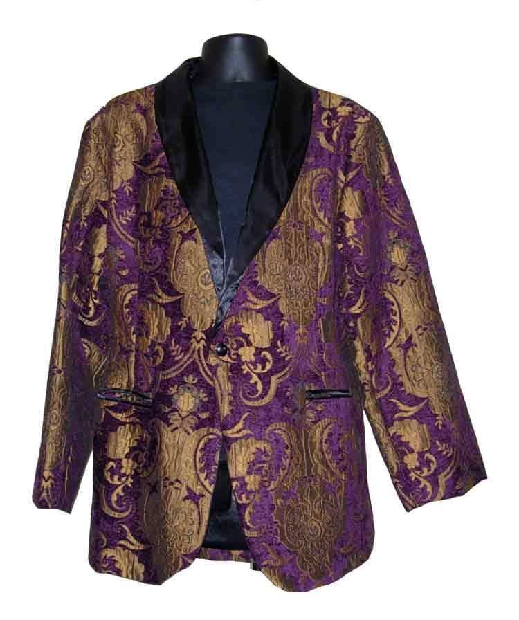 NEW Purple Paisley Drape Smoking Jacket by NINE DEEP Clothing