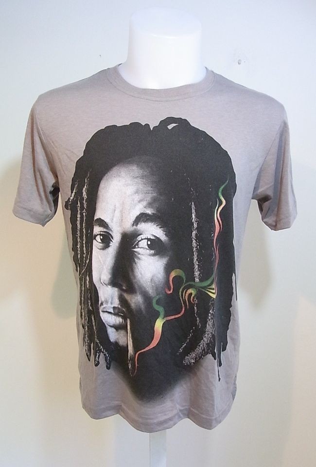 Bob marley As a king of Raggae  Rasta t shirt marley print on Grey 