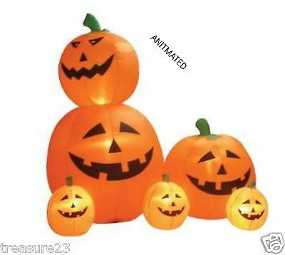   Lighted Inflatable Pumpkins ANIMATED Halloween Thanksgiving Yard Decor