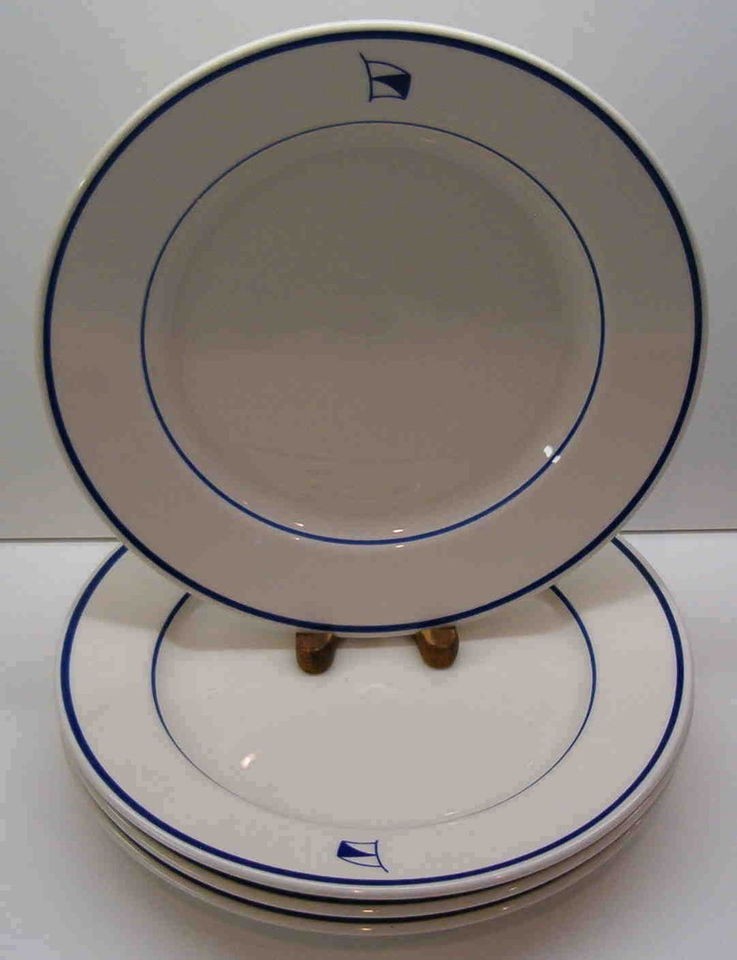 Homer Laughlin China Co BLUE FLAG Dinner Plates 4