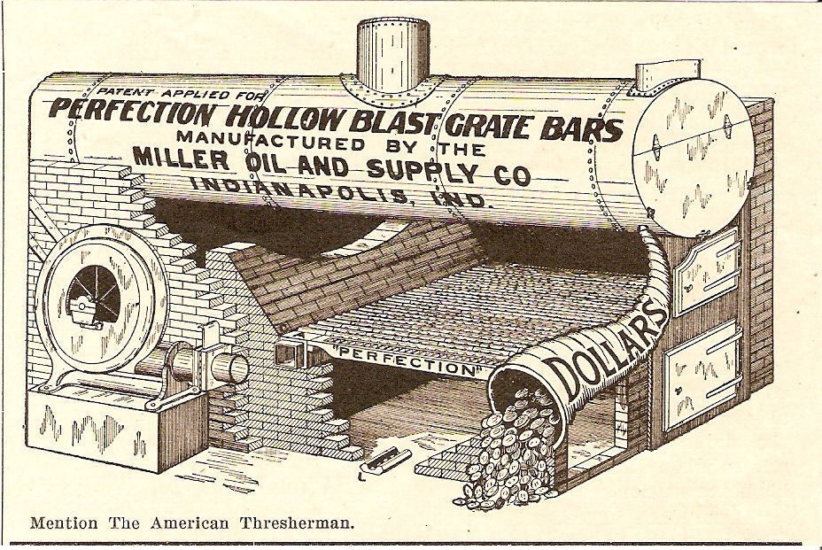 1903 MILLER OIL PERFECTION HOLLOW BLAST FURNACE GRATE BARS AD 