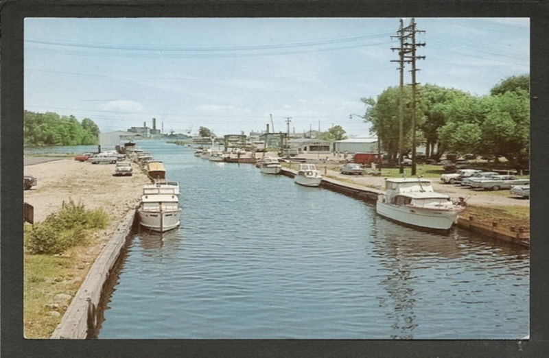 Marinette Wisconsin WI 1962 Harbor & Old Wooden Boats