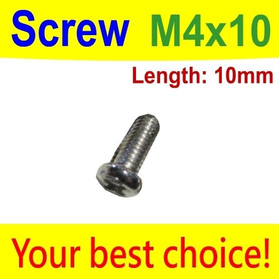 100 pcs M4 Screw M4x10 Diameter 4mm Length 10mm Stainless Steel DIY 