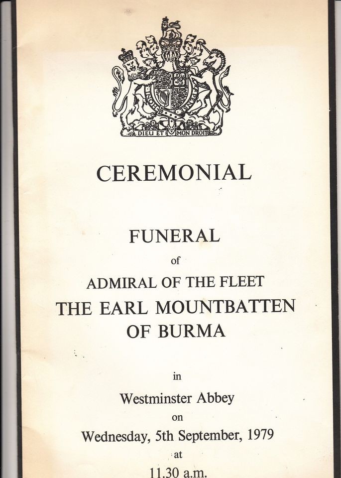   OF SERVICE /CEREMONIAL FUNERAL BOOKLETS FOR THE EARL OF MOUNTBATTEN