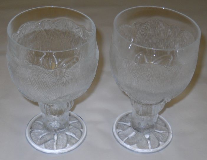   Vintage Retro Pioni Big Clear Glasses Iittala Nuutajarvi Finland