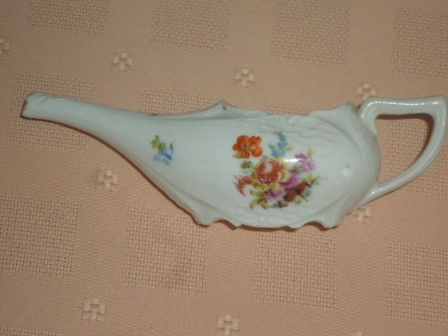 VIntage German? Invalid Sick Cup Netty Pot Scrolls Floral   Nice