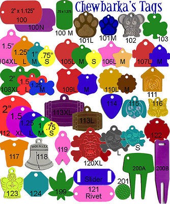 100 Blank Bulk ID Wholesale Pet identification tags Anodized Aluminum 