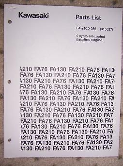 1984 kawasaki fa 210d 256 gas engine parts list d