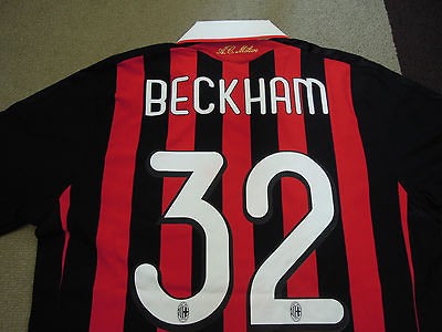 MatchWorn DAVID BECKHAM MILAN HOME MALDINI Jersey