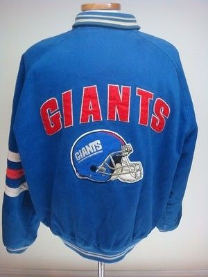 VINTAGE NEW YORK GIANTS STARTER SATIN NFL JACKET SZ LARGE