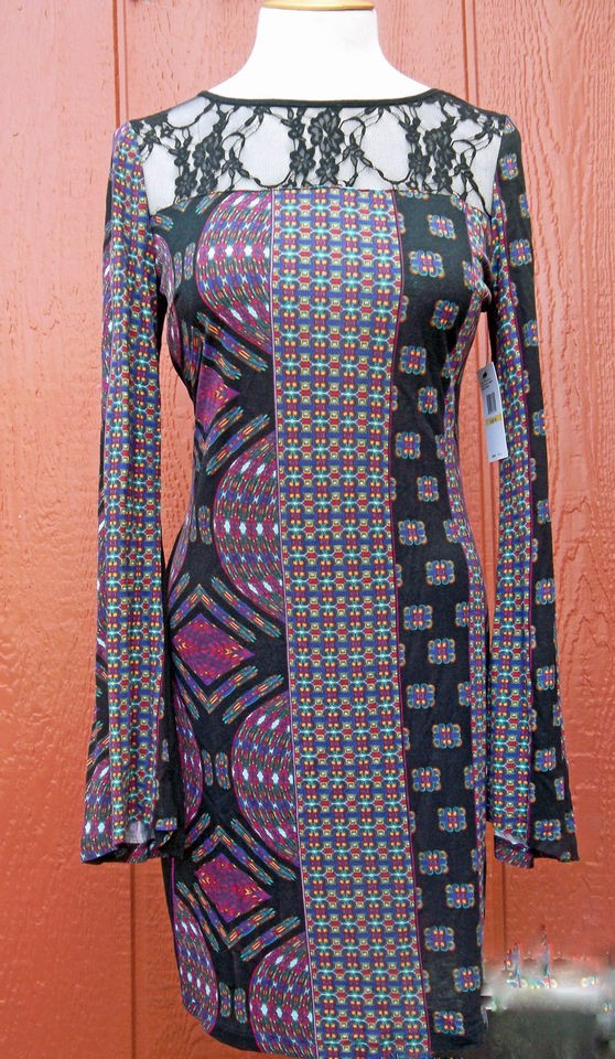 Jessica Simpson Dress Jagger Multi color on black. Amazing Design 