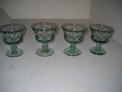 Set of 4 Green Fostoria Jamestown 7 oz. Sherberts