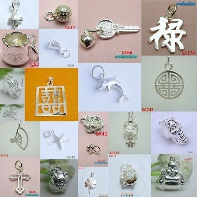 Mixed Dangle Charm 925 STERLING SILVER Jewelry Pendant Fit Bracelet 