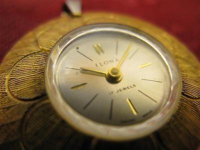 Vintage Swiss Made ILONA Watch Pendant 17 Jewel Still works / Art Deco 