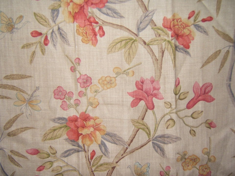 LEE JOFA,GP&J BAKER DIV.,PEONY & BLOSSOM, COLOR MULTI, FABRIC REMNANT