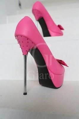 LADIES GIARO SIZE UK 5 EU 38 PINK DIAMANTE BOW HIGH HEEL PLATFORM 