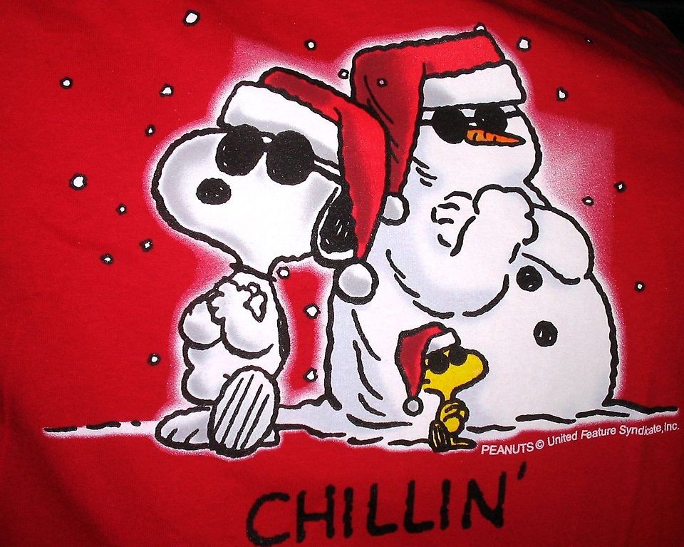 NEW Original Mens Size L Red Snoopy CHILLN Peanuts Joe Cool 