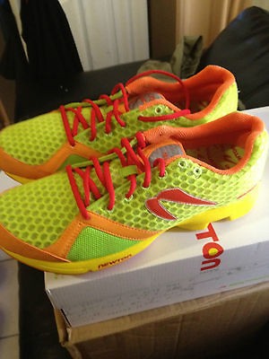 New MEN Newton running shoes SIZE 11 Distancia=Distance (lime+orange)