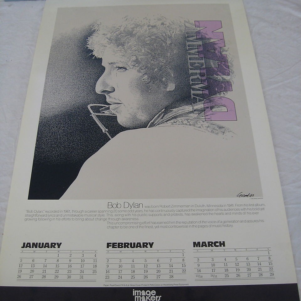   IMAGE MAKERS POSTER CALENDAR signed by artist JOHN GONET New A71