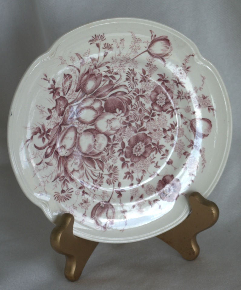 Johnson Bros Brothers Windsor Ware Hand Engraved Purple Floral 
